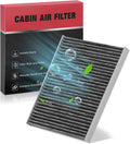 BDFHYK Cabin Air Filter with Activated Carbon for Jeep Wrangler 2018-2023, Gladiator 2020-2021, CF12450