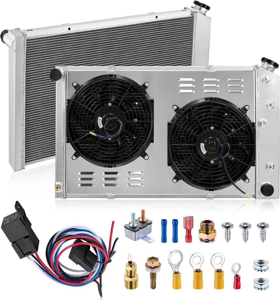 BDFHYK 3ROW-52MM CU162 Aluminum Radiator Compatible with for Buick Apollo Century Electra,Cadillac Seville,Chevrolet/C10,GMC C15,Oldsmobile/Cutlass Calais/Salon/Supreme,Pontiac Bonneville Catalina