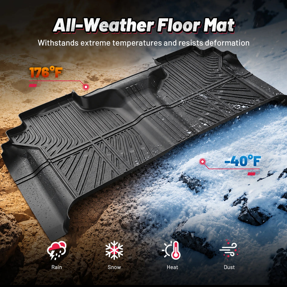 2019-2025 Chevy Silverado GMC Sierra 1500, 2020-2025 2500HD 3500HD Floor Mats, Crew Cab | BDFHYK