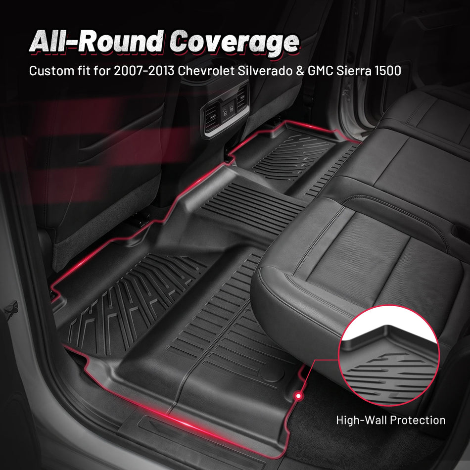 2007-2013 Chevy Silverado GMC Sierra 1500, 2007-2014 2500HD 3500HD Floor Mats | BDFHYK