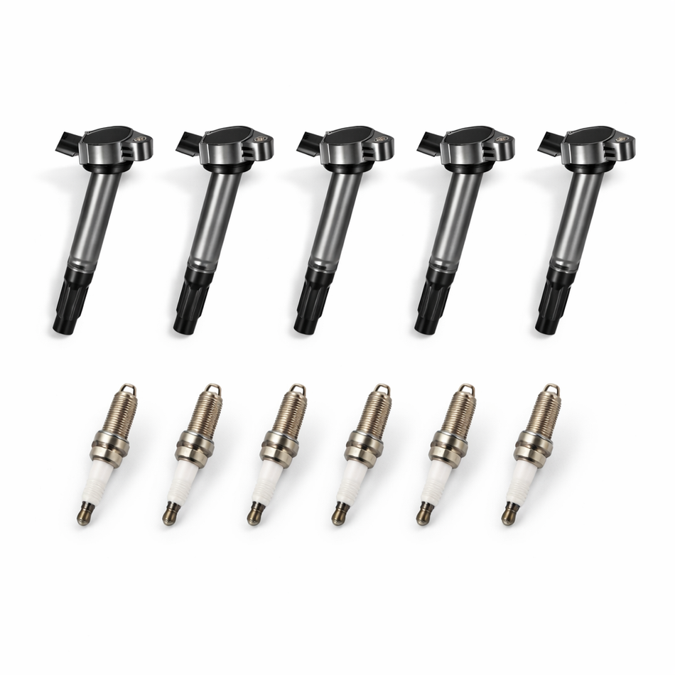Ignition Coil UF487 + Iridium Spark Plug 6619, Fits For Lexus ES350 2007-2015 Lexus RX350 Toyota RAV4 3.5L Set of 6