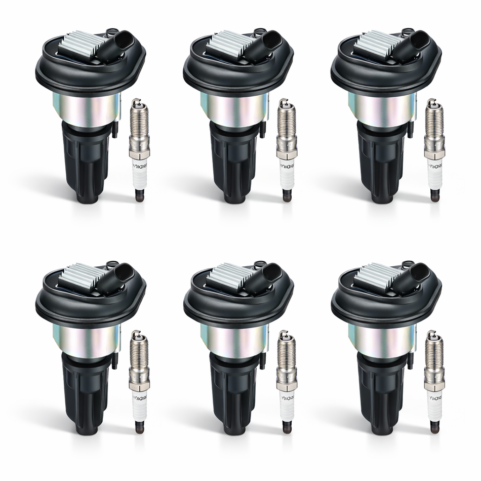 Sets of 6 Ignition Coil UF303 + Iridium Plugs 5019 Fits For Buick Rainier, Chevy Colorado Trailblazer EXT, Canyon Envoy