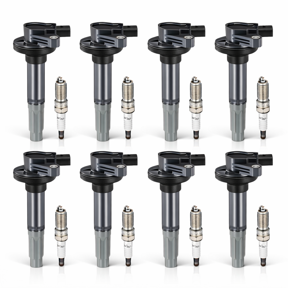 Ignition Coil UF622 + Iridium Spark Plugs SP548, Fits For 2011-2016 F-150 2011-2015 Mustang 5.0L V8,Set of 8