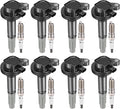 BDFHYK Ignition Coil Pack UF824 and Iridium Spark Plugs XP5363, Fits Ford F-150 Mustang 2016-2017 5.0L V8, Set of 8