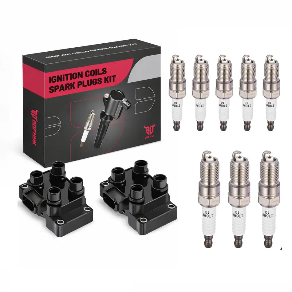 2 Ignition Coil DG530 + 8 Iridium Spark Plug SP432, Fits For Ford E150 F150 F250 Explorer Mustang