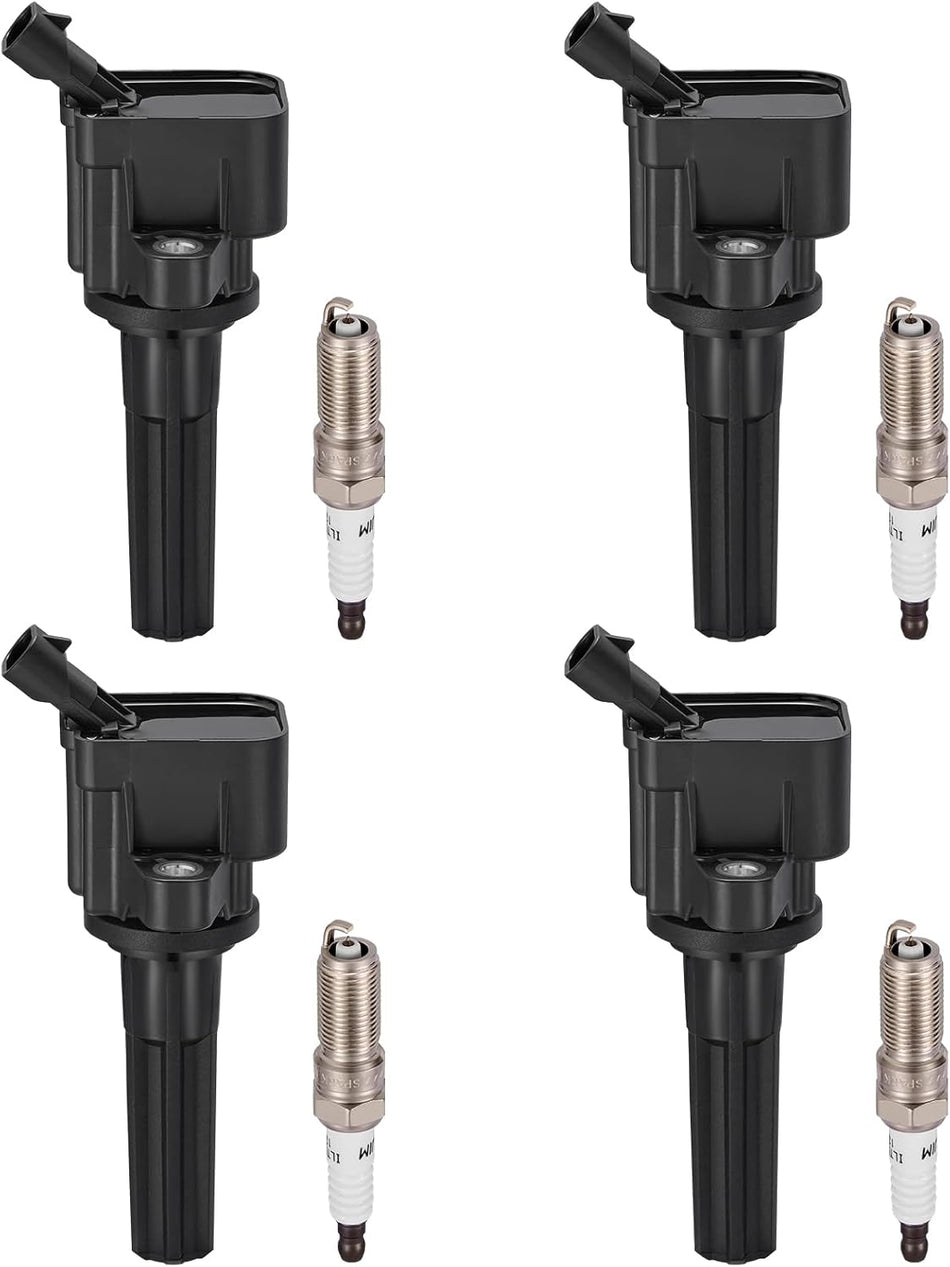 BDFHYK 4 Ignition Coil Pack UF497 and 4 Iridium Spark Plug 5019 Compatible with Chevy 2007-2012 Colorado 2.9L l4; Compatible with GMC 2007-2012 Canyon 2.9L l4 Coil for 12629472 C1558