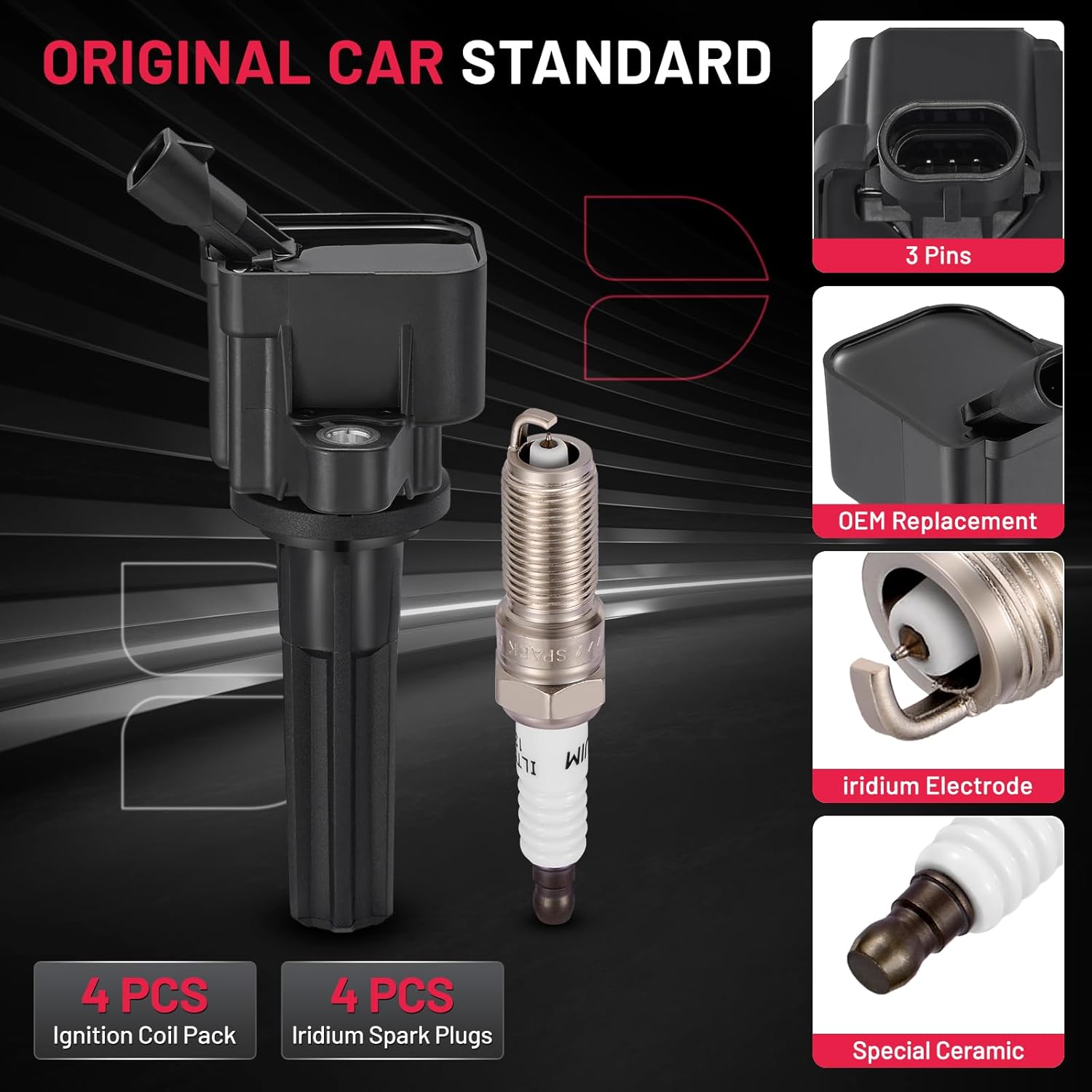 BDFHYK GMC Canyon 2.9L ignition coil and spark plug kit