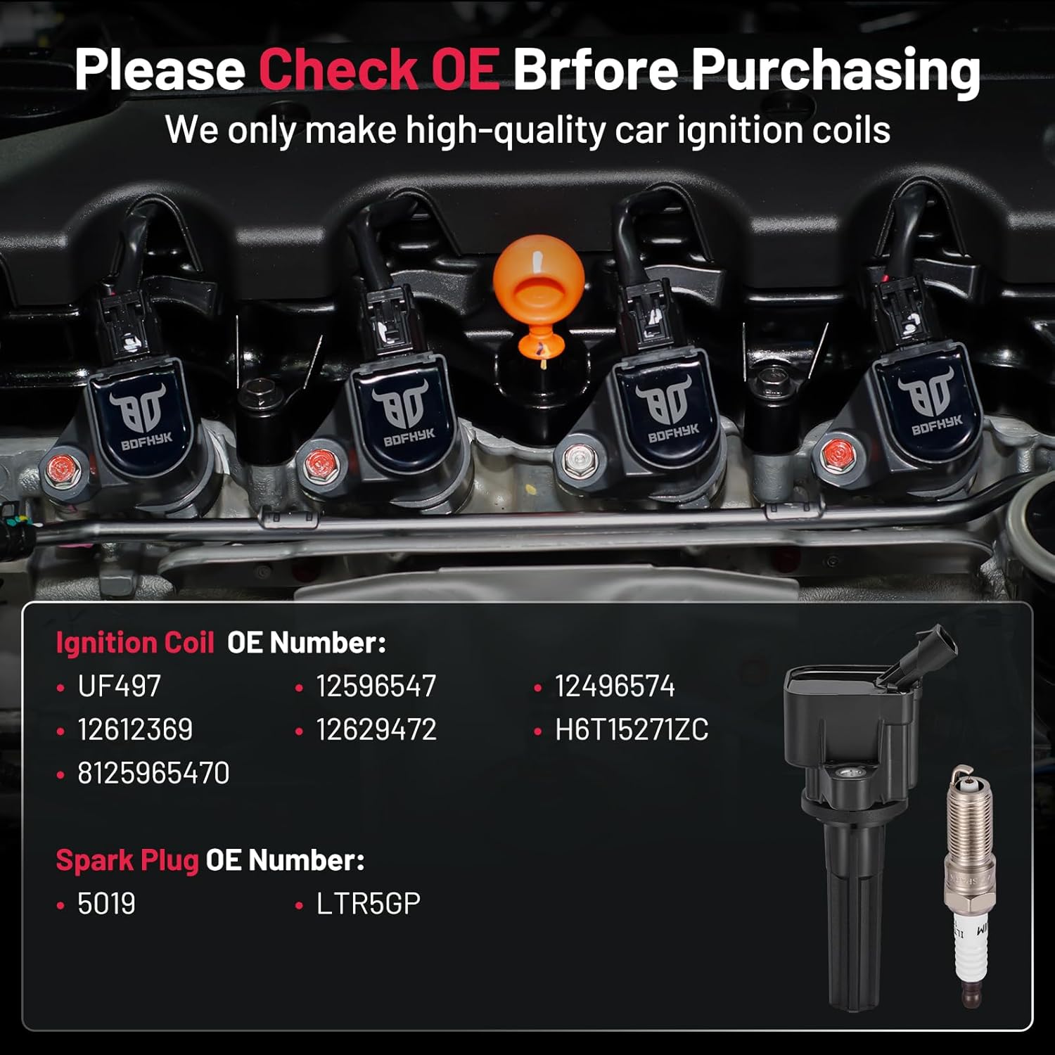 BDFHYK Chevy Colorado ignition service kit with UF497 coils