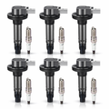 BDFHYK 6PCS Ignition Coil Pack UF612 + 6 Iridium Spark Plugs SP534 for Ford Flex 2010-2012, Taurus 2010-2012, Lincoln MKS/MKT 3.5L V6