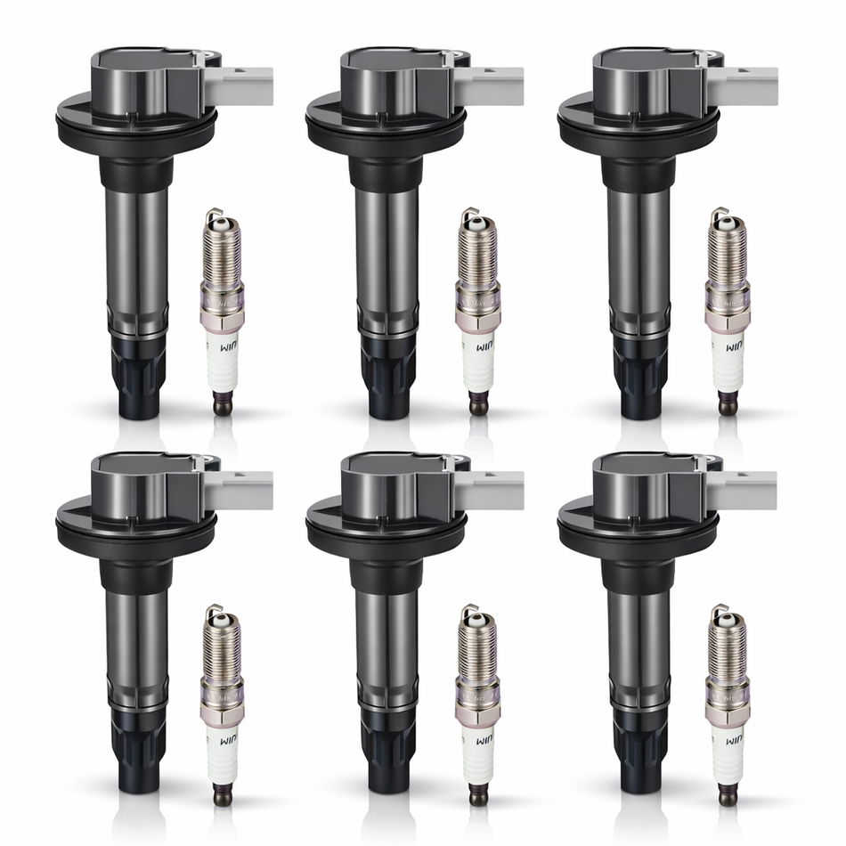 6 Ignition Coil UF612 + 6 Iridium Spark Plug SP534, Fits For Ford 2010-2012 Flex,2010-2012 Taurus;Lincoln 2010-2012 MKS