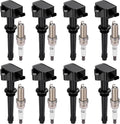 BDFHYK 8 Ignition Coil UF618 and 8 Iridium Spark Plug 94940 for Land Rover Range Rover Sport 5.0L V8
