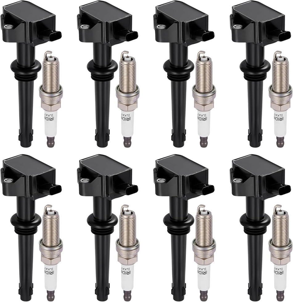 BDFHYK 8 Ignition Coil Pack UF618 and 8 Iridium Spark Plug 94940 Compatible with Jaguar XF XFR XJ XK XKR XKR-S LR4, Compatible with Land Rover Range Rover Sport 5.0L V8 Coil for GN10591 5C1844 1788514