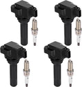 BDFHYK 4 Ignition Coil UF664 and 4 Iridium Spark Plug 93501 for Subaru Forester 2.5L H4 2011-2012