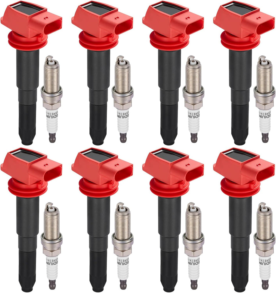 BDFHYK 8 Ignition Coil Pack UF660 and 8 Iridium Spark Plug AP5325 Compatible with Porsche 2008-2018 Cayenne 4.8L V8, 2011-2016 Panamera 3.6L V6, 2010-2016 Panamera 4.8L V8 Coil for 94860210410
