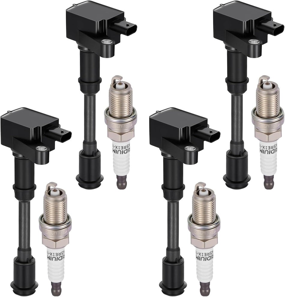 BDFHYK 4 Ignition Coil Pack UF674 and 4 Iridium Spark Plug 94769 Compatible with Ford 2013-2016 Escape, 2014-2019 Fiesta, 2013-2014 Fusion, 2014-2016 Transit Connect 1.6L l4 Coil for 5C1887 GN10644