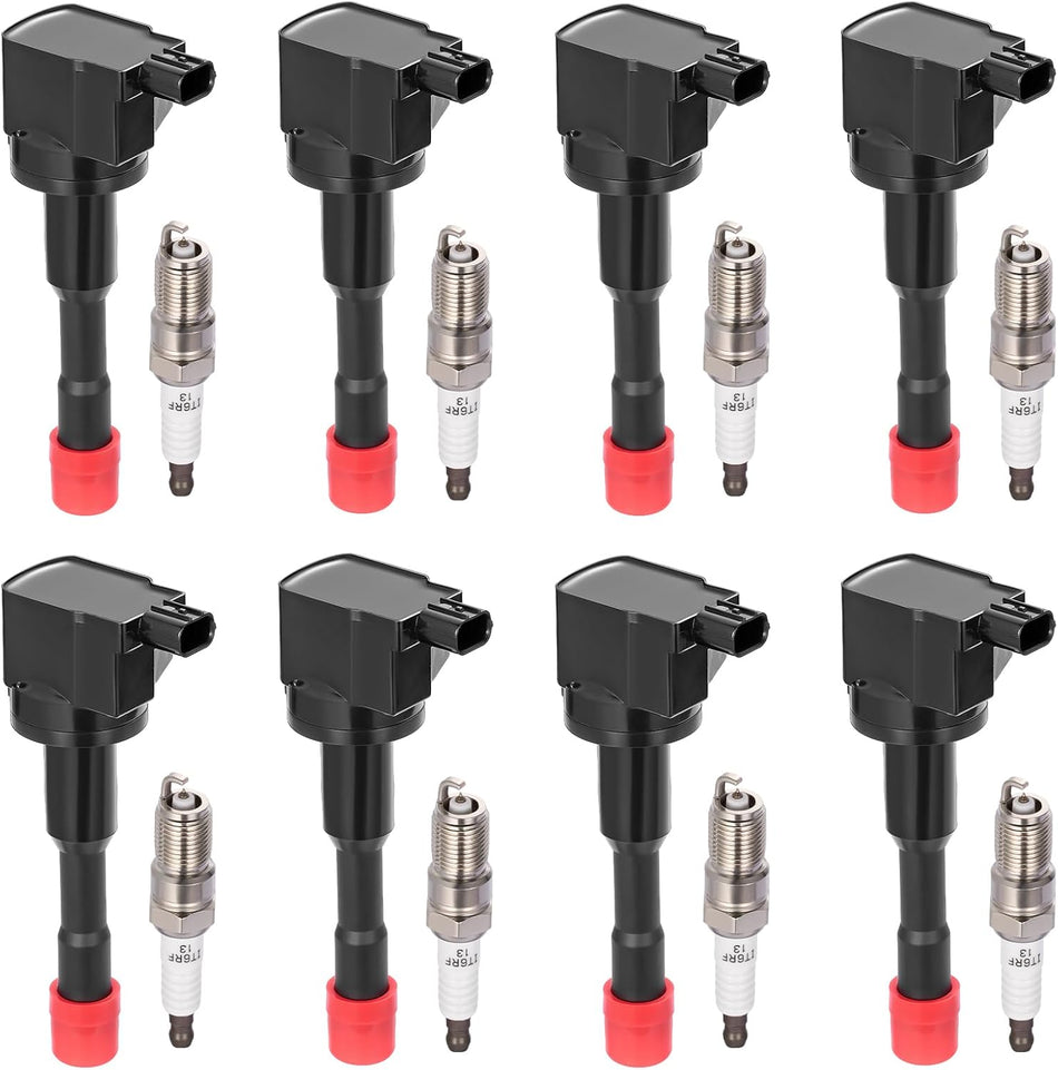BDFHYK 8 Ignition Coil Pack UF374 and 8 Iridium Spark Plug 5325 Compatible with Honda 2003-2005 Civic, 2006-2011 Civic 1.3L l4 Coil for 5C1729 E1051
