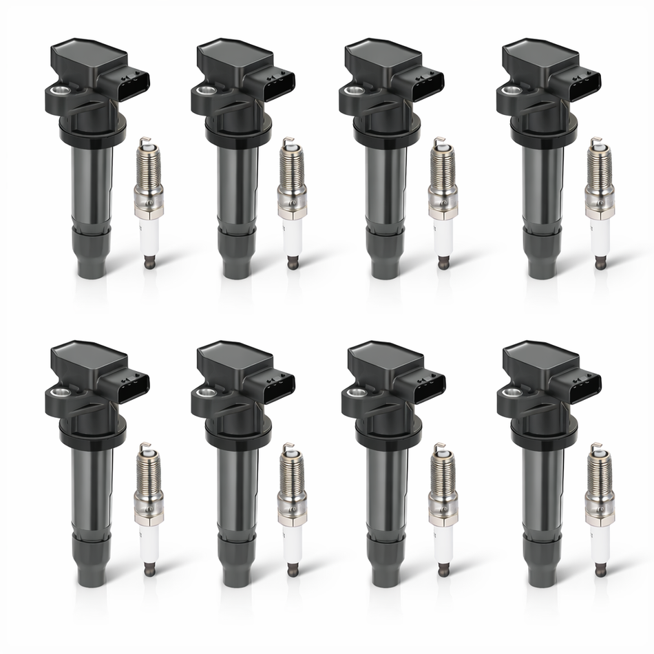 BDFHYK 8 Ignition Coil UF543 and 8 Iridium Spark Plug SP541 For Buick 2007-2011 Lucerne, Cadillac 2007-2011 DTS