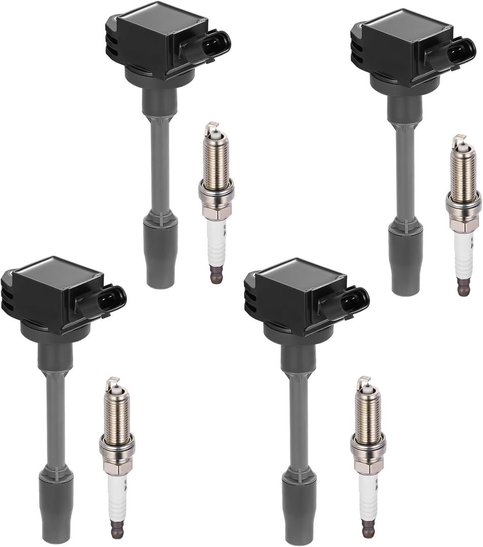 BDFHYK 4 Ignition Coil Pack UF848 and 4 Iridium Spark Plug 96210 Compatible with Lexus 21-23 ES250, 19-22 UX200,Compatible with Toyota 18-23 Camry, 19-23 Corolla, 19-23 RAV4 Coil for 9091902276