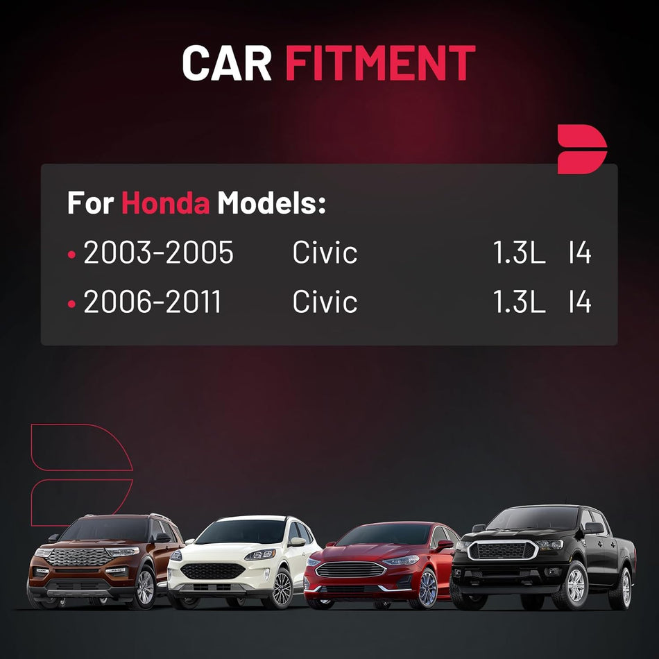 BDFHYK 4 Ignition Coil Pack UF374 and 4 Iridium Spark Plug 5325 Compatible with Honda 2003-2005 Civic, 2006-2011 Civic 1.3L l4 Coil for 5C1729 E1051