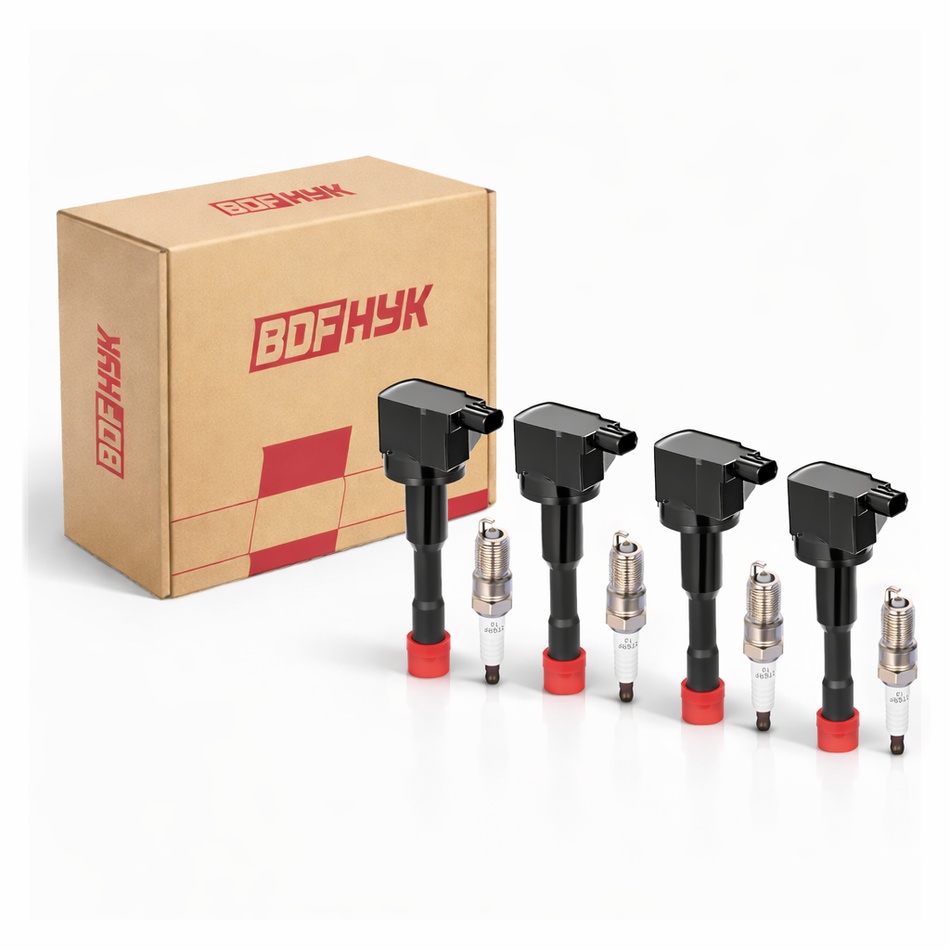 4 Ignition Coil UF374 + 4 Iridium Spark Plug 5325, Fits For Honda 2003-2005 Civic, 2006-2011 Civic 1.3L l4