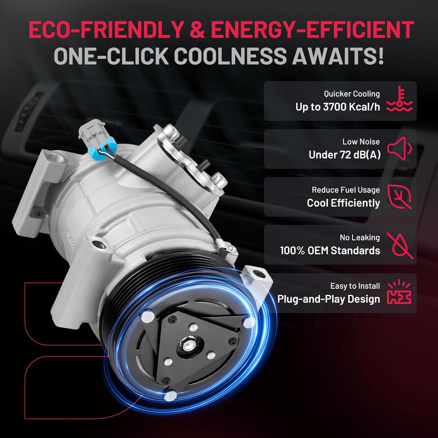 A/C compressor port and body detail