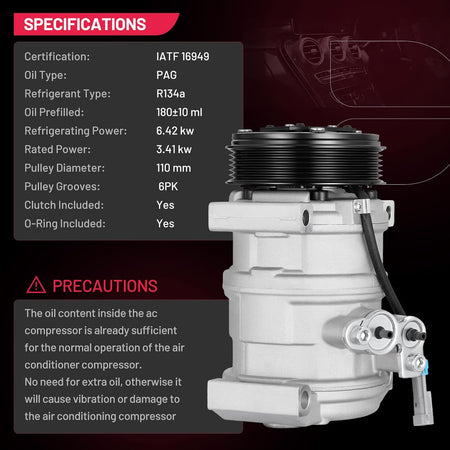 A/C compressor side detail