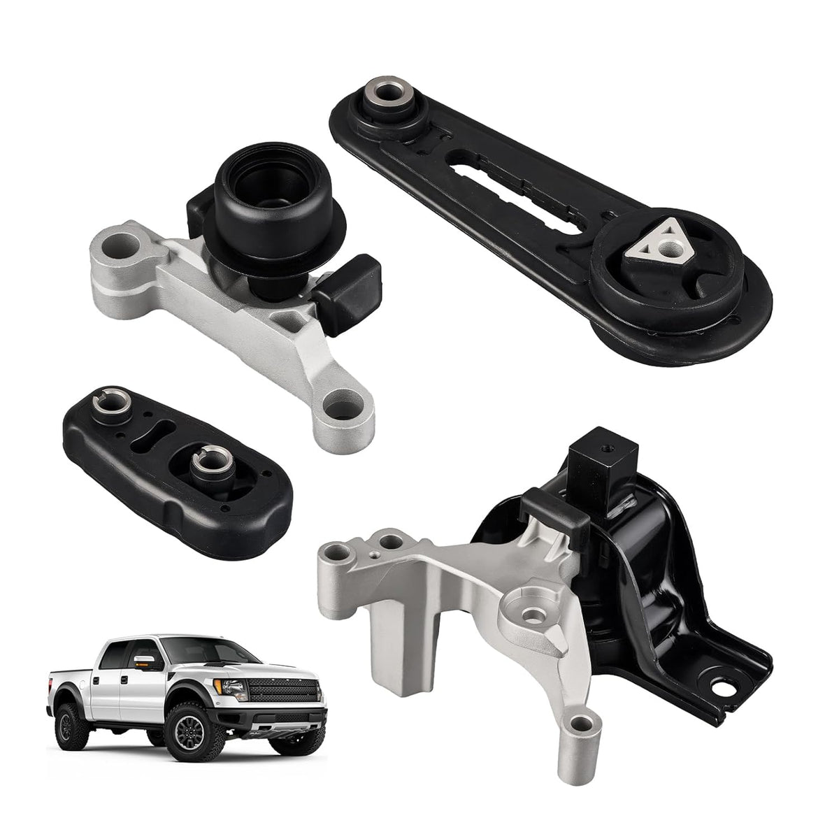 Complete 4-piece BDFHYK engine and transmission mounts kit for 2007-2012 Nissan Sentra 2.0L including OE parts A4348 and A4346.
