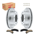 BDFHYK Front Brake Kit for Chevy Silverado 2500 HD GMC Sierra 2500 HD 2011-2019, Drilled & Slotted Rotors, Ceramic Pads