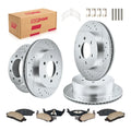 BDFHYK Brake Rotor Kit Front & Rear for Ford F-150 2004-2008 Drilled & Slotted Rotors Ceramic Pads Full Set | Replace S-54109 D-1083