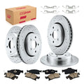 BDFHYK Brake Rotor Kit Front & Rear for Jeep Grand Cherokee 2011-2018 Dodge Durango  Drilled Slotted Rotors Ceramic Pads | Replace S-53062 D-1455