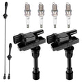 Ignition Coil UF407 and Spark Plugs 4504 with Wire Set 5659 for 2001-2003 Mazda Protege/Protege5 2.0L L4 | BDFHYK