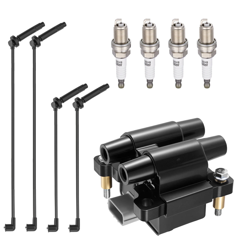 Ignition Coil UF625 and Spark Plugs 5303 with Wire Set 4733 for 2009-2011 Subaru Forester/Impreza 2.5L H4 | BDFHYK