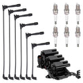 Ignition Coil SKIC320 and Spark Plugs 4503 with Wire Set 9667 for 2005-2010 Hyundai Tucson 2.7L V6 | BDFHYK
