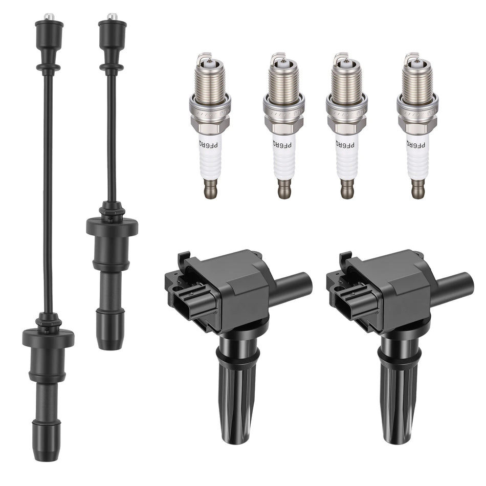 Ignition Coil UF285T and Spark Plugs 4503 with Wire Set 27574 for 2005-2006 Kia Optima 2.4L L4 | BDFHYK