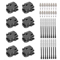 Ignition Coil UF359 and Spark Plugs SP1012 with Wire Set 6718169 for 2005-2009 Mercedes-Benz C55 AMG/CLK55 AMG 5.5L V8 | BDFHYK