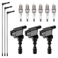 Ignition Coil UF439 and Spark Plugs 5303 with Wire Set 27717 for 2003-2006 Hyundai Santa Fe/XG350 3.5L V6 | BDFHYK