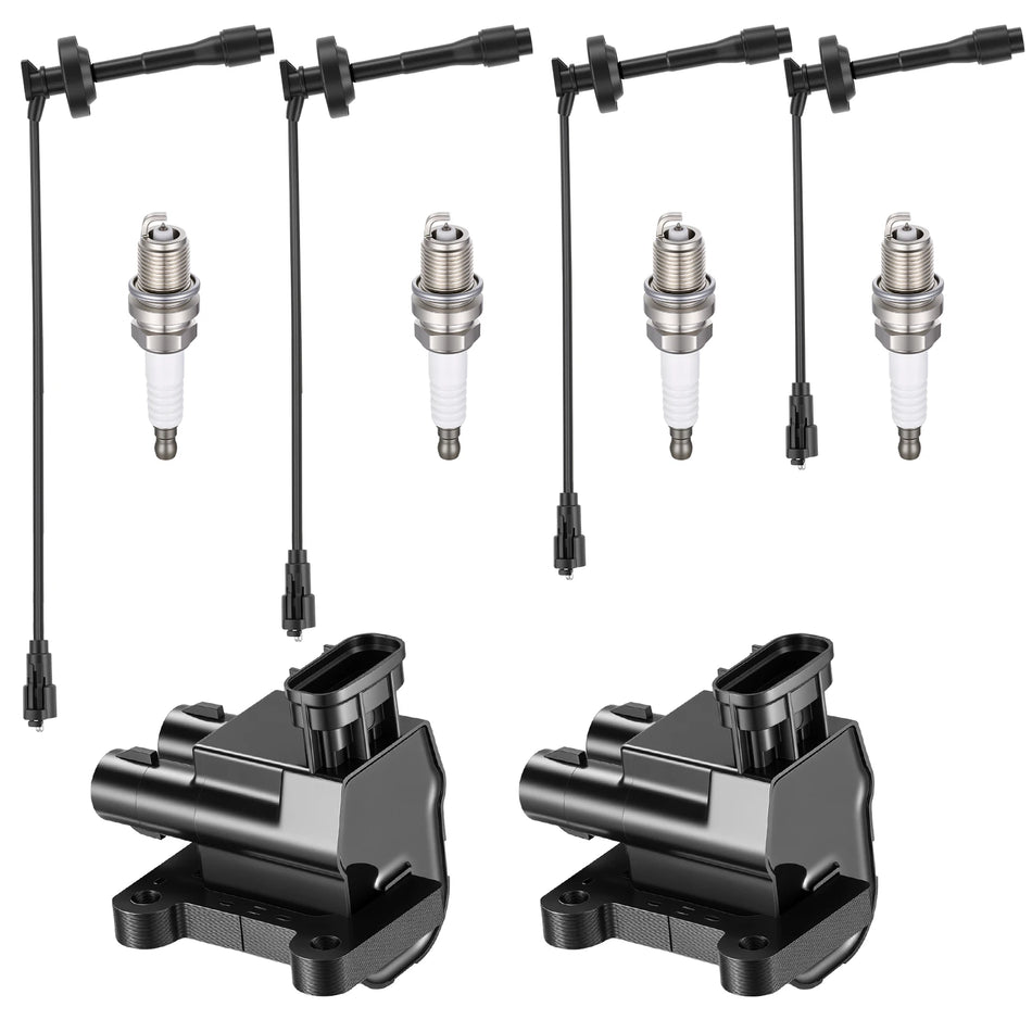 Ignition Coil UF246 and Spark Plugs 5303 with Wire Set 7899 for 1998-1999 Chevrolet Prizm 1.8L L4 | BDFHYK