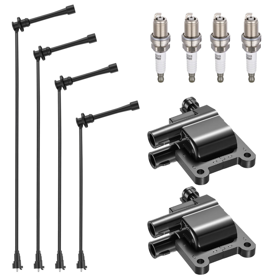 Ignition Coil UF180T and Spark Plugs 4503 with Wire Set 4441 for 1997-2001 Toyota Camry/RAV4 2.2L L4, 2.0L L4 | BDFHYK