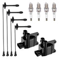Ignition Coil UF180T and Spark Plugs SP1012 with Wire Set 354075 for 1997-2001 Toyota Camry/RAV4 2.2L L4, 2.0L L4 | BDFHYK