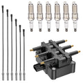 Ignition Coil UF305 and Spark Plugs SP1026 with Wire Set 53188 for 2001-2010 Chrysler Town & Country/Pacifica 3.3L V6, 3.8L V6 | BDFHYK