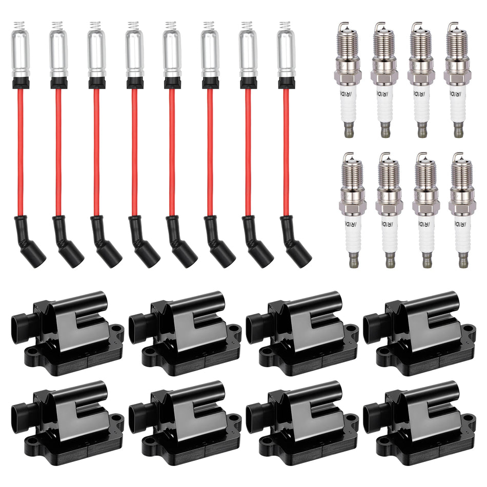 Ignition Coil UF271 and Spark Plugs SP1020 with Wire Set 7828 for 1999-2007 Chevrolet Silverado 1500/Silverado 1500 Classic 6.0L V8, 5.3L V8 | BDFHYK