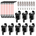 Ignition Coil UF262 and Spark Plugs SP1020 with Wire Set 9748RR for 1999-2007 Chevrolet Express 2500/Silverado 1500 6.0L V8, 5.3L V8 | BDFHYK