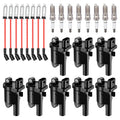 Ignition Coil UF742F and Spark Plugs SP1036 with Wire Set 748UU for 2014-2021 Chevrolet Silverado 1500 4.3L V6 | BDFHYK