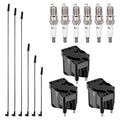 Ignition Coil DR39 and Spark Plugs SP1038 with Wire Set 51031 for 1986-2009 Chevrolet Beretta/Cavalier 3.8L V6, 3.1L V6 | BDFHYK