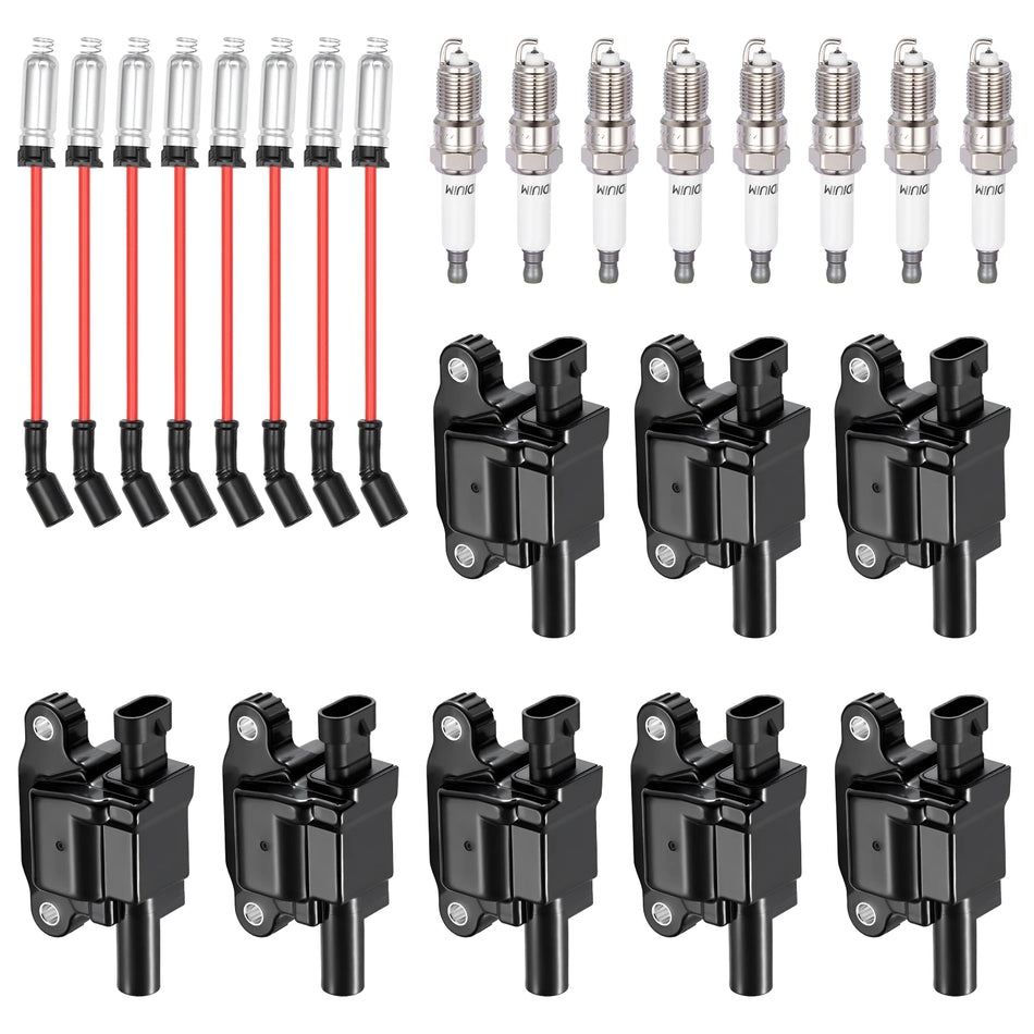 Ignition Coil UF743 and Spark Plugs 41-962 with Wire Set 748UU for 2015-2021 Chevrolet Express 2500/Express 3500 4.3L V6 | BDFHYK