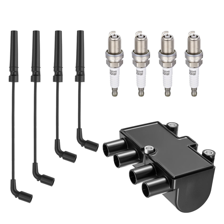Ignition Coil UF503 and Spark Plugs SP1012 with Wire Set 7568 for 2010-2010 Pontiac G3 1.6L L4 | BDFHYK