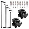 Ignition Coil SKIC078 and Spark Plugs SP1005 with Wire Set 8860 for 1996-1999 Ford E-150 Econoline/Crown Victoria 4.6L V8 | BDFHYK