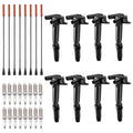 Ignition Coil uf631 and Spark Plugs SP526 with Wire Set 6973 for 2010-2017 Ford E-350 Super Duty/F-150 6.2L V8 | BDFHYK