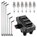 Ignition Coil SKIC086 and Spark Plugs SP1004 with Wire Set 8663 for 2005-2005 Ford Explorer 4.0L V6 | BDFHYK