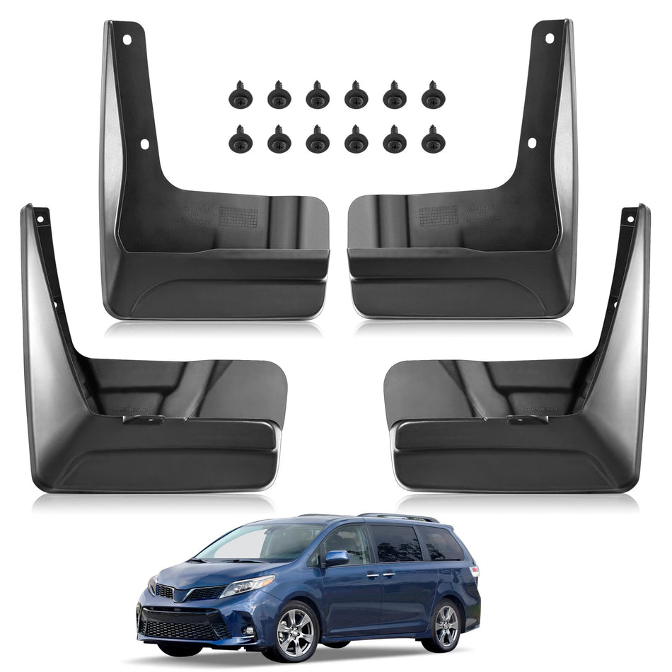 Mud Flaps for 2018-2020 Toyota Sienna 3rd Gen, 4PCS Front & Rear Set